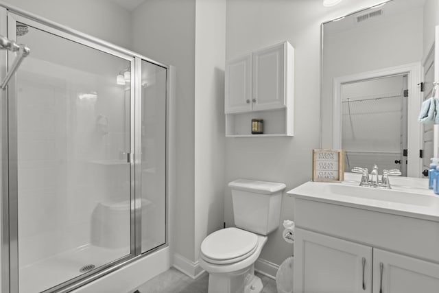 4019 Cascades Thrust, Summerville, SC 29483 - bathroom with a stall shower, vanity, toilet, and baseboards