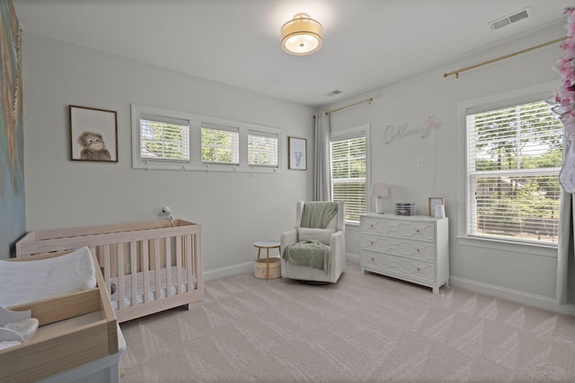 4019 Cascades Thrust, Summerville, SC 29483 - bedroom with light carpet, baseboards, visible vents, and multiple windows