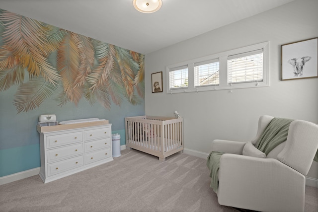 4019 Cascades Thrust, Summerville, SC 29483 - bedroom with a crib, baseboards, and light colored carpet