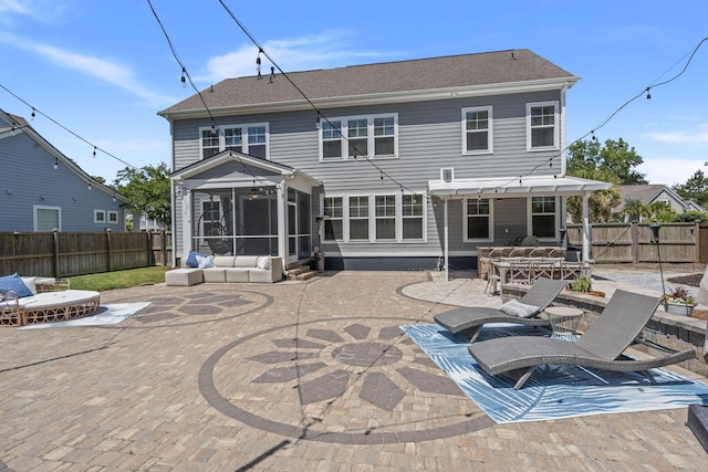 4019 Cascades Thrust, Summerville, SC 29483 - rear view of property with a patio area, a sunroom, and a fenced backyard