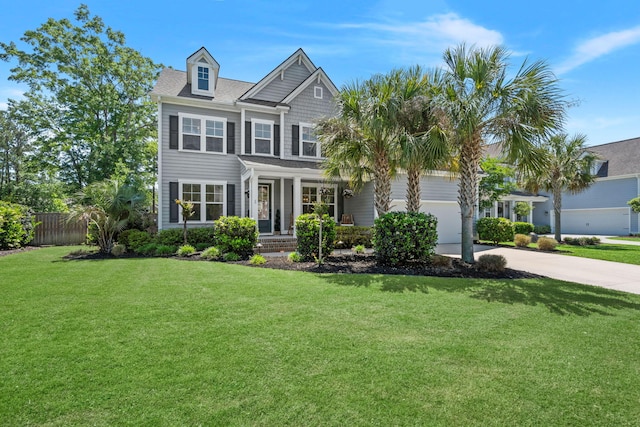 4019 Cascades Thrust, Summerville, SC 29483 - traditional-style home featuring concrete driveway, a front yard, a garage, and fence