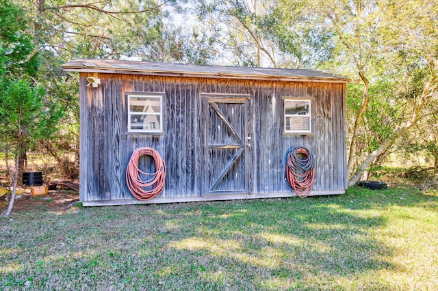 view of shed