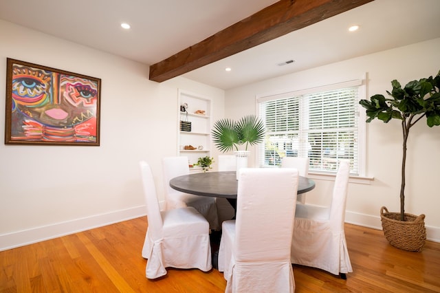 31 Lyttleton Ave, Charleston, SC 29407 - dining room featuring beam ceiling, light wood finished floors, and recessed lighting