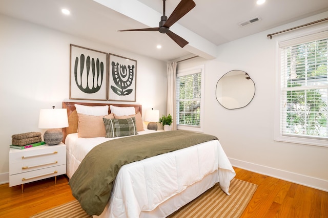 31 Lyttleton Ave, Charleston, SC 29407 - bedroom featuring multiple windows, recessed lighting, wood finished floors, and a ceiling fan