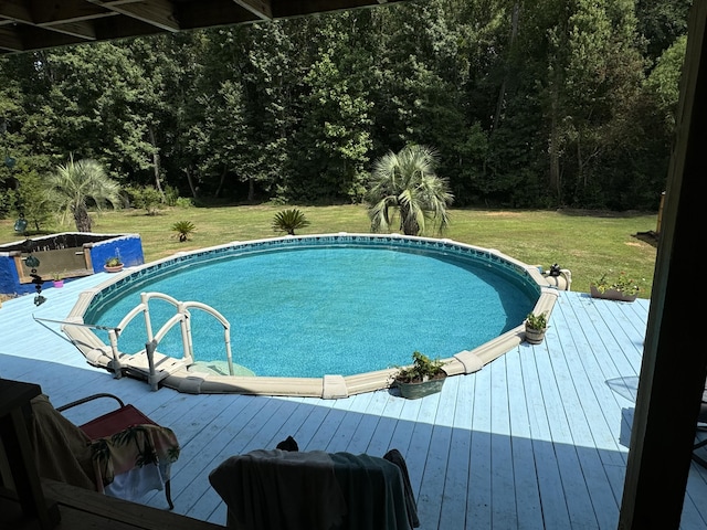 pool featuring a lawn