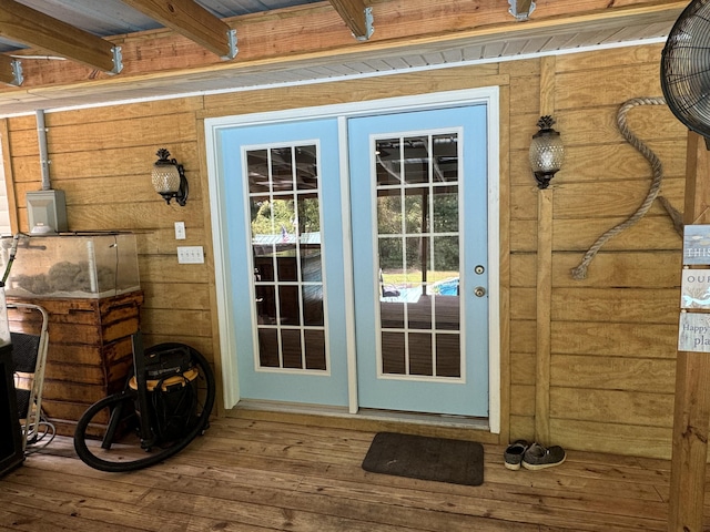 doorway to property with french doors