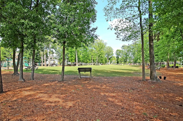 view of property's community featuring a yard