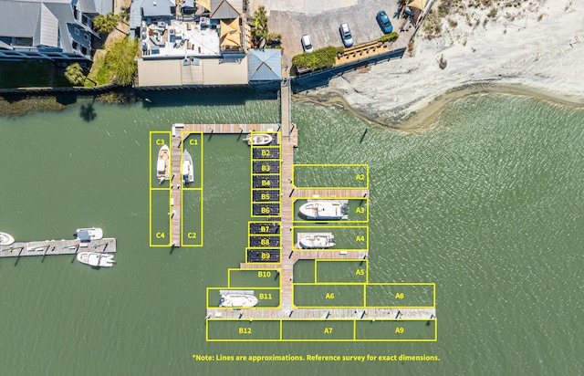 101 Palm Blvd Unit B3, Isle Of Palms, SC 29451 - aerial view of property's location with a large body of water and property parcel outlined
