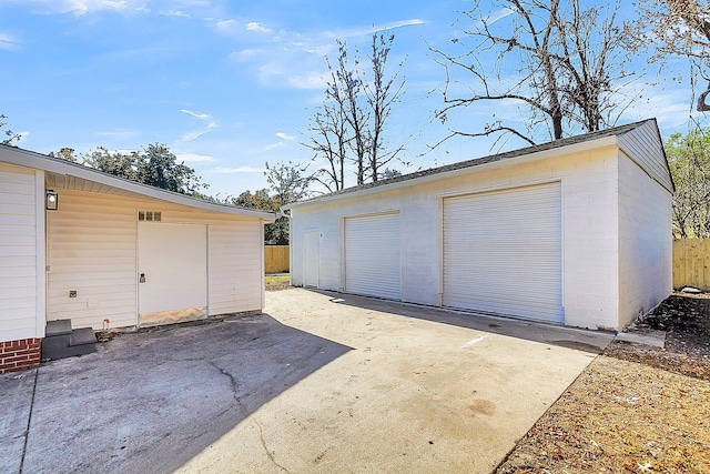 view of garage