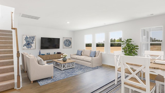 living room featuring hardwood / wood-style floors