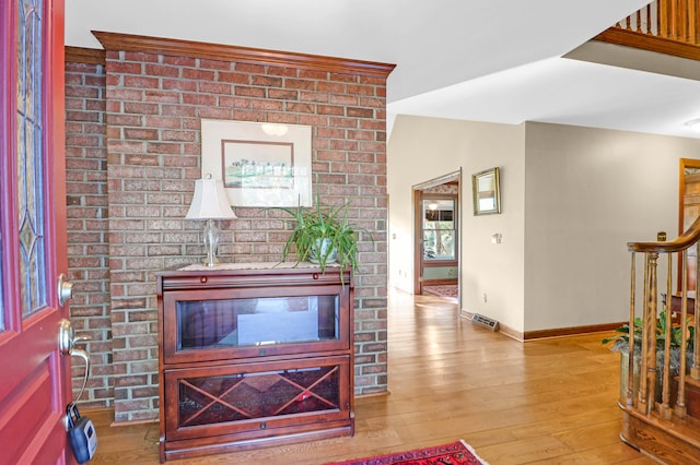 living room with light hardwood / wood-style floors