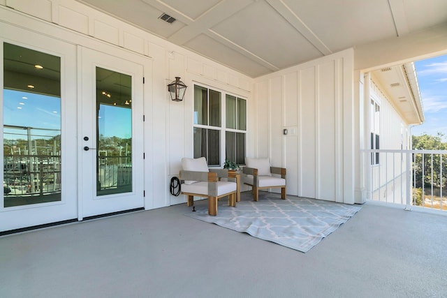 view of patio featuring french doors