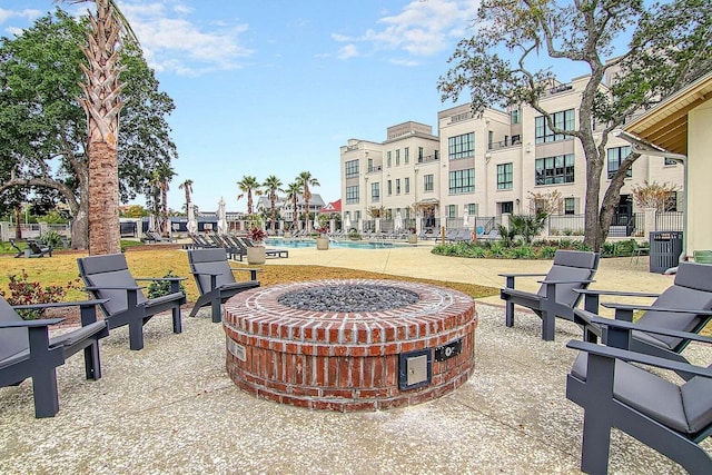 view of community featuring a patio area