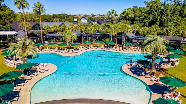 view of pool with a patio