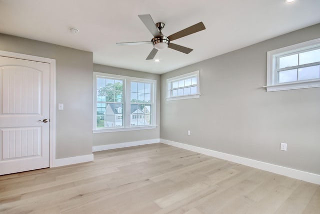 125 Oak Bay Dr, Georgetown, SC 29440 - unfurnished bedroom featuring light wood finished floors, recessed lighting, and ceiling fan