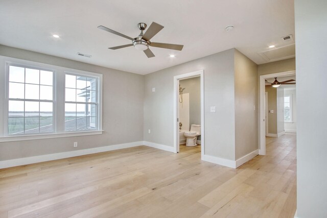 125 Oak Bay Dr, Georgetown, SC 29440 - spare room with a ceiling fan, light wood-type flooring, recessed lighting, and attic access