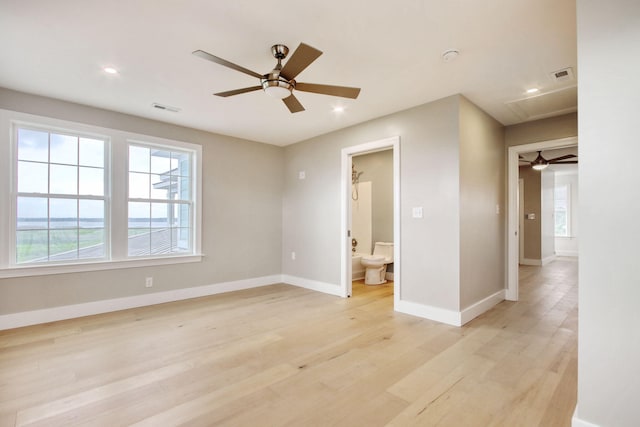 125 Oak Bay Dr, Georgetown, SC 29440 - unfurnished room with a ceiling fan, healthy amount of natural light, light wood-type flooring, and recessed lighting