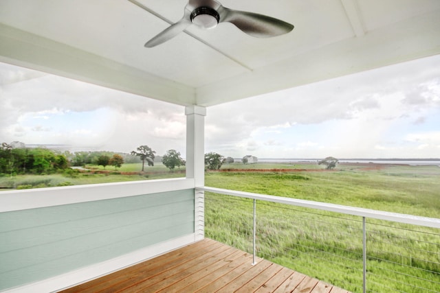 125 Oak Bay Dr, Georgetown, SC 29440 - wooden terrace featuring ceiling fan