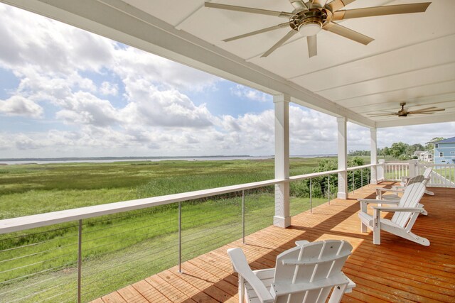 125 Oak Bay Dr, Georgetown, SC 29440 - deck with ceiling fan
