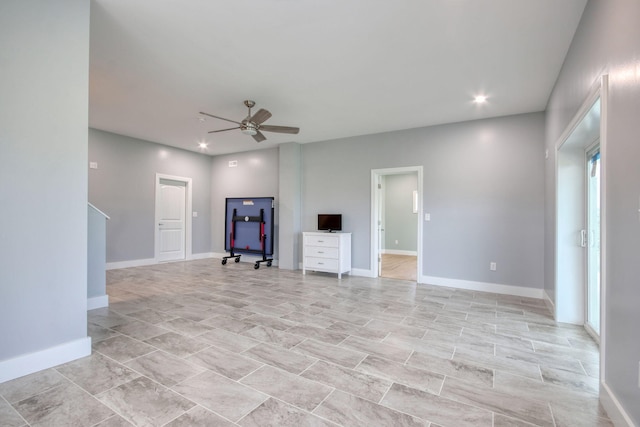 125 Oak Bay Dr, Georgetown, SC 29440 - unfurnished living room with a ceiling fan and recessed lighting