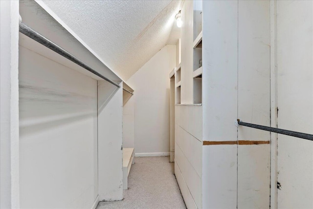 walk in closet with vaulted ceiling