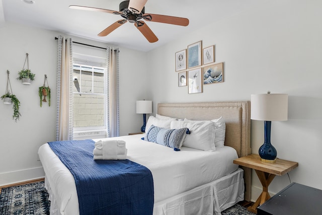 170 Spring St, Charleston, SC 29403 - bedroom with wood finished floors and ceiling fan