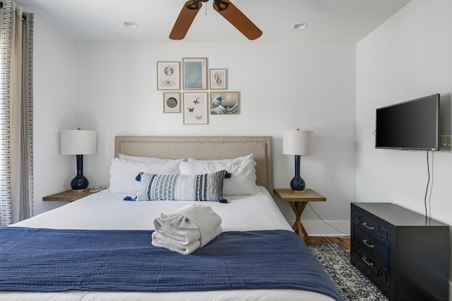170 Spring St, Charleston, SC 29403 - bedroom featuring wood finished floors and a ceiling fan