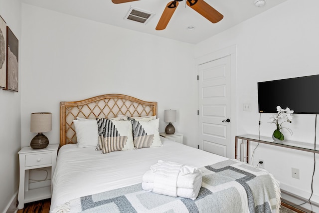 170 Spring St, Charleston, SC 29403 - bedroom with a ceiling fan and wood finished floors