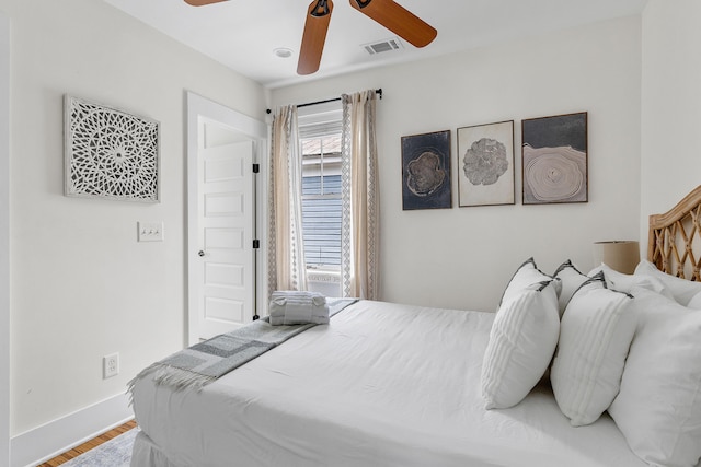 170 Spring St, Charleston, SC 29403 - bedroom featuring wood finished floors and ceiling fan