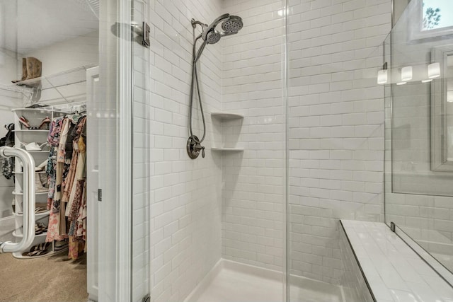 bathroom featuring walk in shower