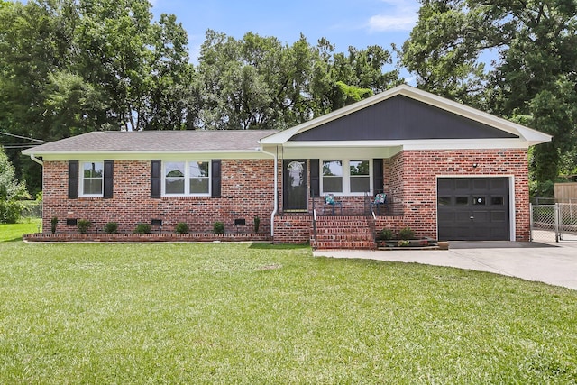 6305 Lucille Dr, North Charleston, SC 29406 - ranch-style house with concrete driveway, an attached garage, and brick siding