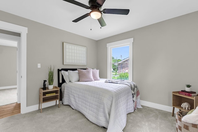 6305 Lucille Dr, North Charleston, SC 29406 - bedroom featuring light carpet, baseboards, and ceiling fan