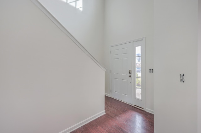 entrance foyer with dark hardwood / wood-style floors