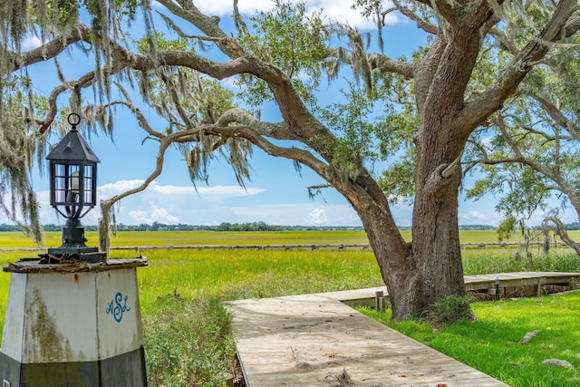 view of yard featuring a rural view