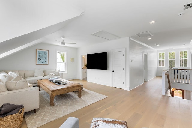 3023 Eventide Dr, Johns Island, SC 29455 - living room featuring attic access, light wood finished floors, recessed lighting, and baseboards