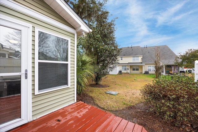 deck with a lawn