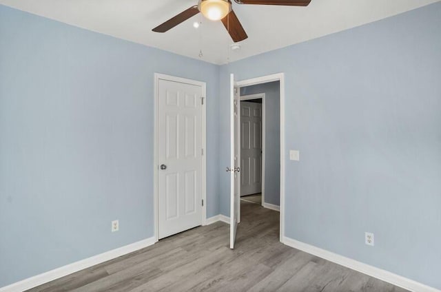 426 Colony Dr, Ridgeland, SC 29936 - unfurnished bedroom with ceiling fan and light wood-type flooring