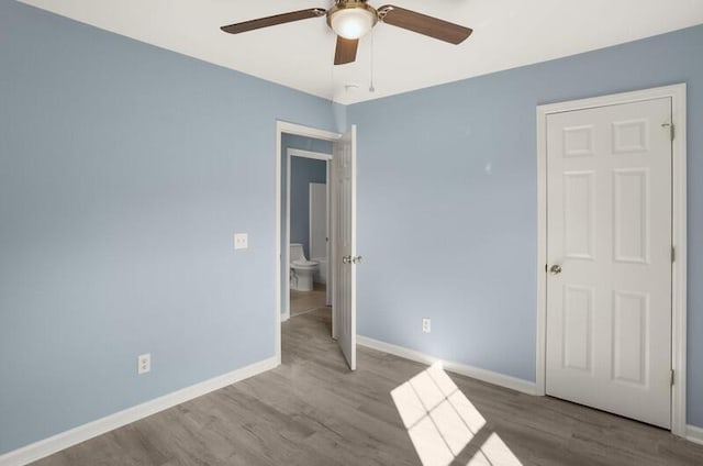 426 Colony Dr, Ridgeland, SC 29936 - unfurnished bedroom with ceiling fan and light hardwood / wood-style flooring