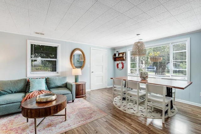 living room featuring hardwood / wood-style floors