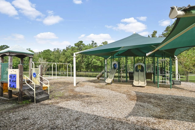 community play area featuring fence