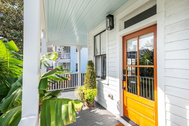 entrance to property with a porch