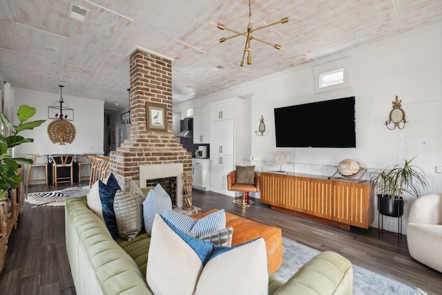 living area with wood finished floors