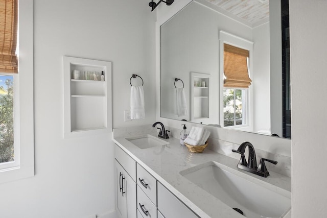 bathroom with double vanity