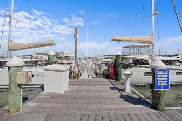 view of dock area