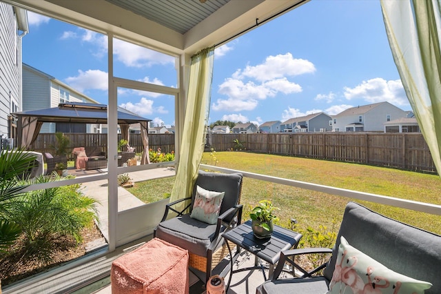 view of sunroom