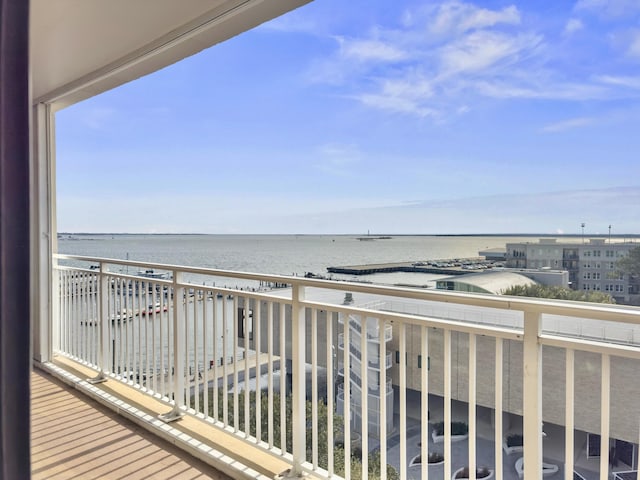 balcony with a water view