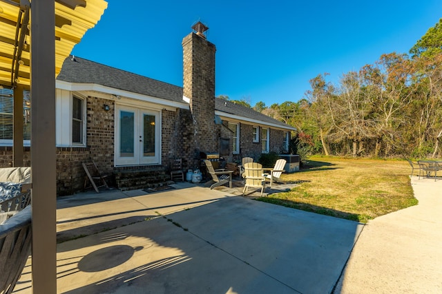 exterior space with french doors