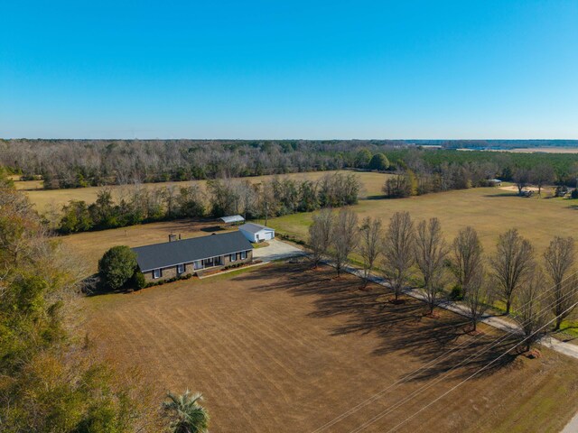 bird's eye view featuring a rural view