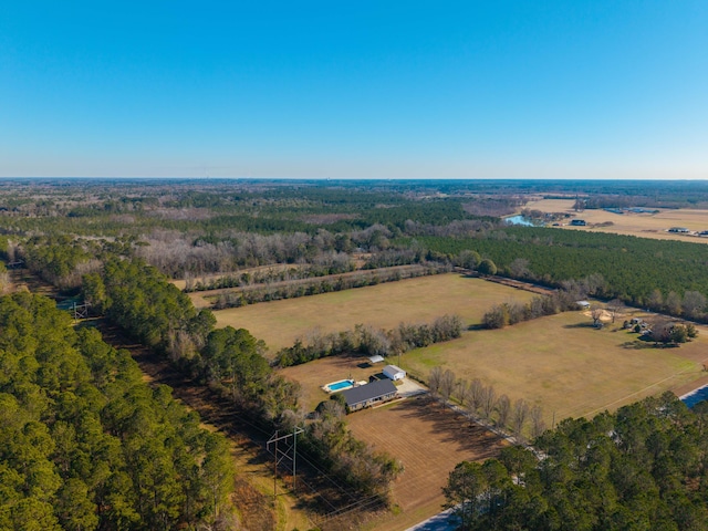 bird's eye view with a rural view