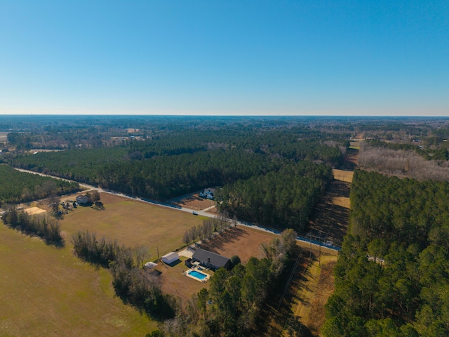 bird's eye view with a rural view